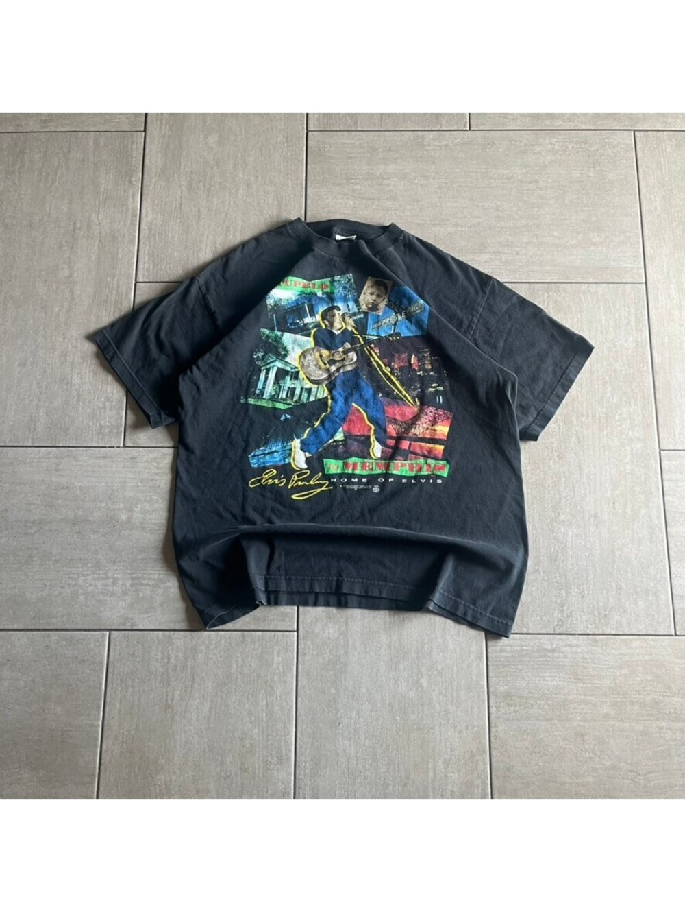 Alstyle Elvis Presley Graphic Black T-Shirt XL Vintage